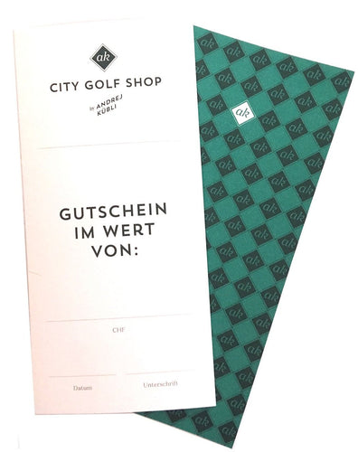 Gutschein / Voucher / Cadeau Card   CHF 50.00 - CHF 500.00 - City Golf Shop by Andrej Kübli